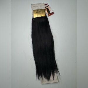 Silky 100% Black Human  Hair Extensions 16 In